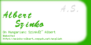 albert szinko business card